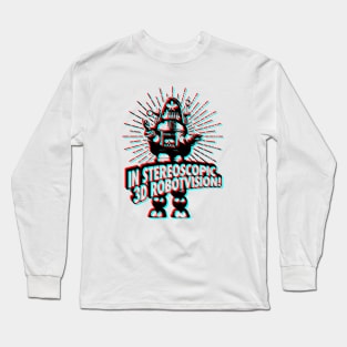 Retro 3D Glasses Style - Robby the Robot Long Sleeve T-Shirt